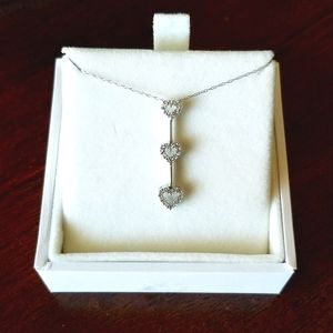 10K Gold Diamond Hearts Necklace